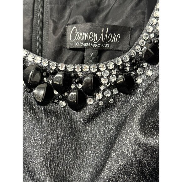 CARMEN MARC Women Valvo Jewel Embellishment Sheath Dress 8 - Picture 4 of 6